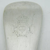 Victorian Sterling Silver Prince Consort's Rifle Brigade Military Basting Spoon 1855 Antique