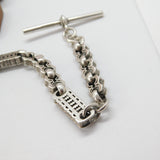 Victorian Sterling Silver Fancy Link Watch Chain 1893 Birmingham Antique