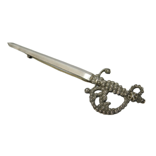 Charles Horner Victorian Sterling Silver Sword Brooch Pin Antique 1899 Chester