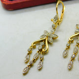 Diamond and 18ct Gold Dangling Ear Pendant Earrings Antique Edwardian c1910