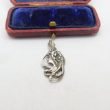 Art Nouveau Sterling Silver Fairy Drop Pendant Antique c1880 Victorian
