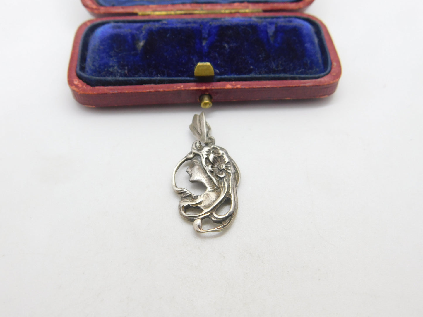 Art Nouveau Sterling Silver Fairy Drop Pendant Antique c1880 Victorian