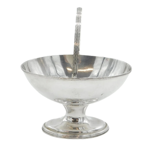 George III Sterling Silver Pedestal Swing Handle Sugar Basket Antique 1792 London
