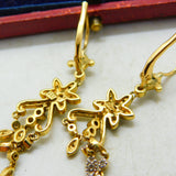 Diamond and 18ct Gold Dangling Ear Pendant Earrings Antique Edwardian c1910