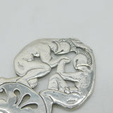 Victorian Dutch Sterling Silver Wresting Gladiators Sugar Caster Spoon Antique