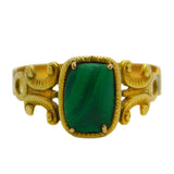 Georgian 15ct gold malachite ring