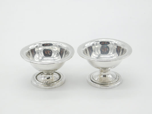 Pair of Georgian Sterling Silver Cauldron Salt Cellars 1792 London Antique