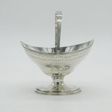 Victorian Sterling Silver Floral Pedestal Sweet Treat Basket Antique 1887 Sheffield