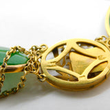 Chinese 14ct Yellow Gold & Jade Character Panel Bracelet Vintage c1950