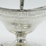 Victorian Sterling Silver Floral Pedestal Sweet Treat Basket Antique 1887 Sheffield