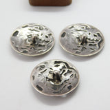 Victorian Sterling Silver Lady with Dog Dress Buttons 1901 London Antique