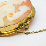 Victorian Rolled Gold Large Athena Goddess Carved Shell Cameo c1860