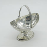 Victorian Sterling Silver Floral Pedestal Sweet Treat Basket Antique 1887 Sheffield