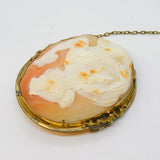 Victorian Rolled Gold Large Athena Goddess Carved Shell Cameo c1860