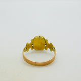 George III 15ct Gold & Green Malachite Panel Set Dress Ring Antique c1790
