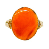 19th Century 14ct Yellow Gold & Carnelian Banded Agate Signet Ring Antique