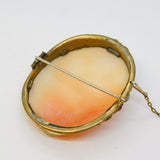 Victorian Rolled Gold Large Athena Goddess Carved Shell Cameo c1860