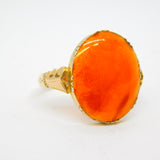 19th Century 14ct Yellow Gold & Carnelian Banded Agate Signet Ring Antique
