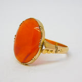 19th Century 14ct Yellow Gold & Carnelian Banded Agate Signet Ring Antique