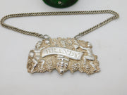 William IV Sterling Silver Bacchus Pattern Brandy Decanter Label Antique 1834