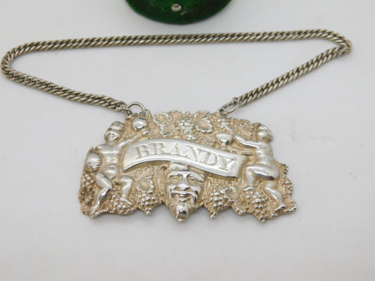 William IV Sterling Silver Bacchus Pattern Brandy Decanter Label Antique 1834