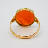 19th Century 14ct Yellow Gold & Carnelian Banded Agate Signet Ring Antique
