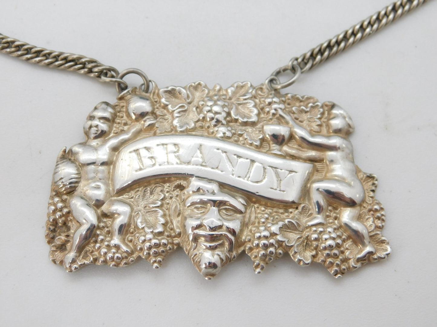 William IV Sterling Silver Bacchus Pattern Brandy Decanter Label Antique 1834