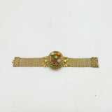 Chinese Gold on Sterling Silver Multi-Gem Set Locket Bracelet Antique c1890