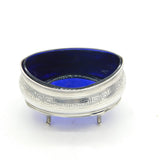 George III Sterling Silver Greek Key Pattern Salt Cellar Antique 1805 London
