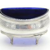 George III Sterling Silver Greek Key Pattern Salt Cellar Antique 1805 London