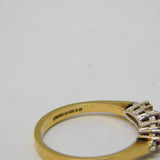 9ct Yellow Gold, Ruby & Diamond Set Dress Ring Vintage London