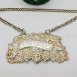 William IV Sterling Silver Bacchus Pattern Rum Decanter Label Antique 1835 Birmingham