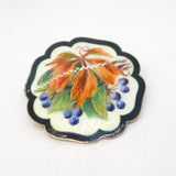 Danish Sterling Silver Colourful Enamel Floral Brooch Holger Fischer Antique c1940 Deco