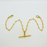 Victorian 18ct Yellow Gold Trombone Link Albertina Watch Chain Antique c1860