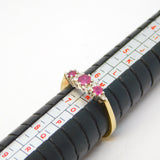 9ct Yellow Gold, Ruby & Diamond Set Dress Ring Vintage London