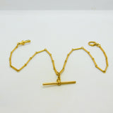 Victorian 18ct Yellow Gold Trombone Link Albertina Watch Chain Antique c1860