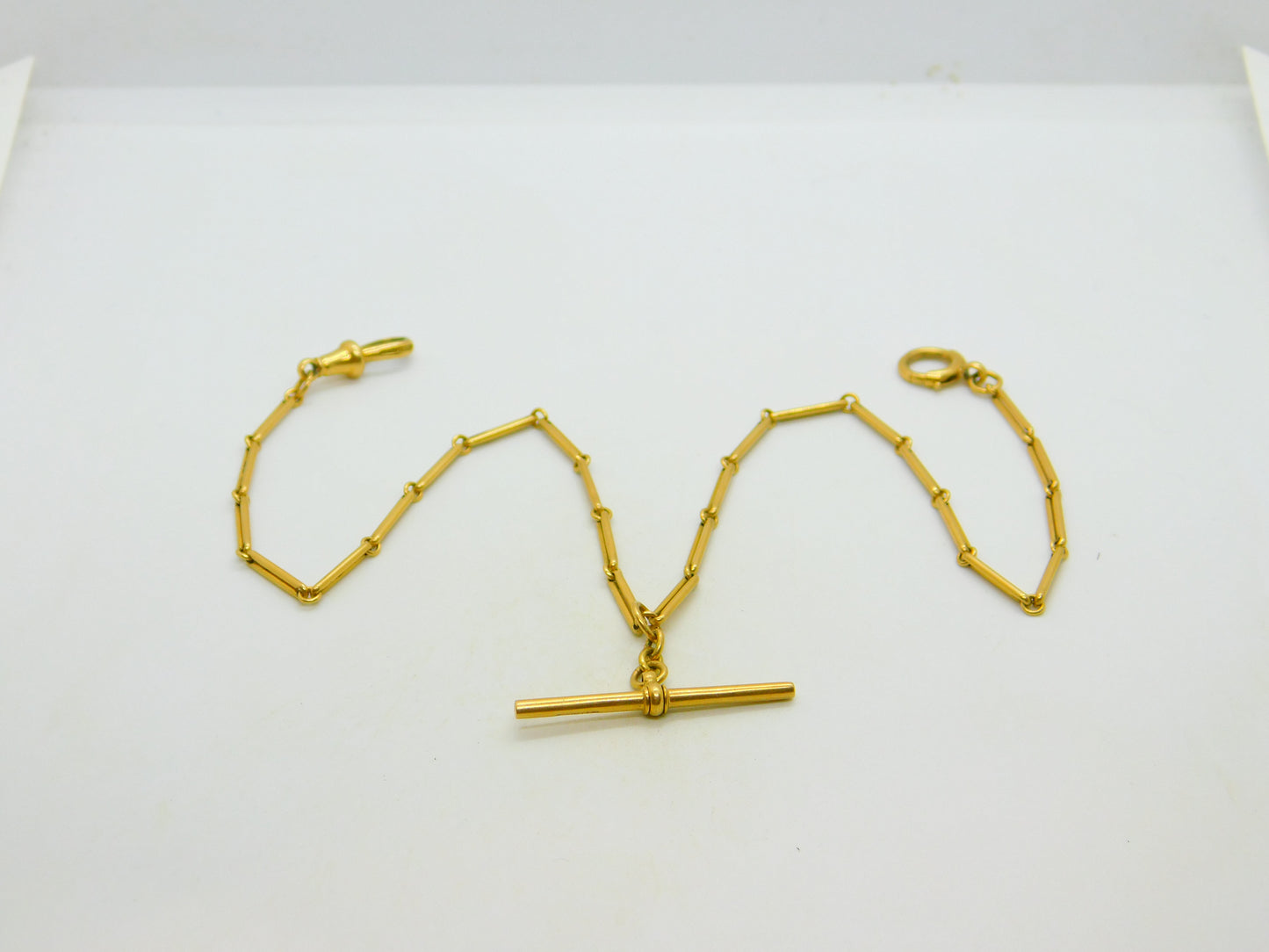 Victorian 18ct Yellow Gold Trombone Link Albertina Watch Chain Antique c1860