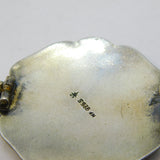 Danish Sterling Silver Colourful Enamel Floral Brooch Holger Fischer Antique c1940 Deco