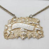 William IV Sterling Silver Bacchus Pattern Rum Decanter Label Antique 1835 Birmingham
