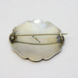 Danish Sterling Silver Colourful Enamel Floral Brooch Holger Fischer Antique c1940 Deco