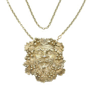 Sterling Silver Bacchus God of Wine Medallion Necklace Vintage 1973 London