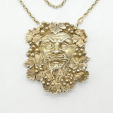 Sterling Silver Bacchus God of Wine Medallion Necklace Vintage 1973 London