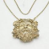 Sterling Silver Bacchus God of Wine Medallion Necklace Vintage 1973 London