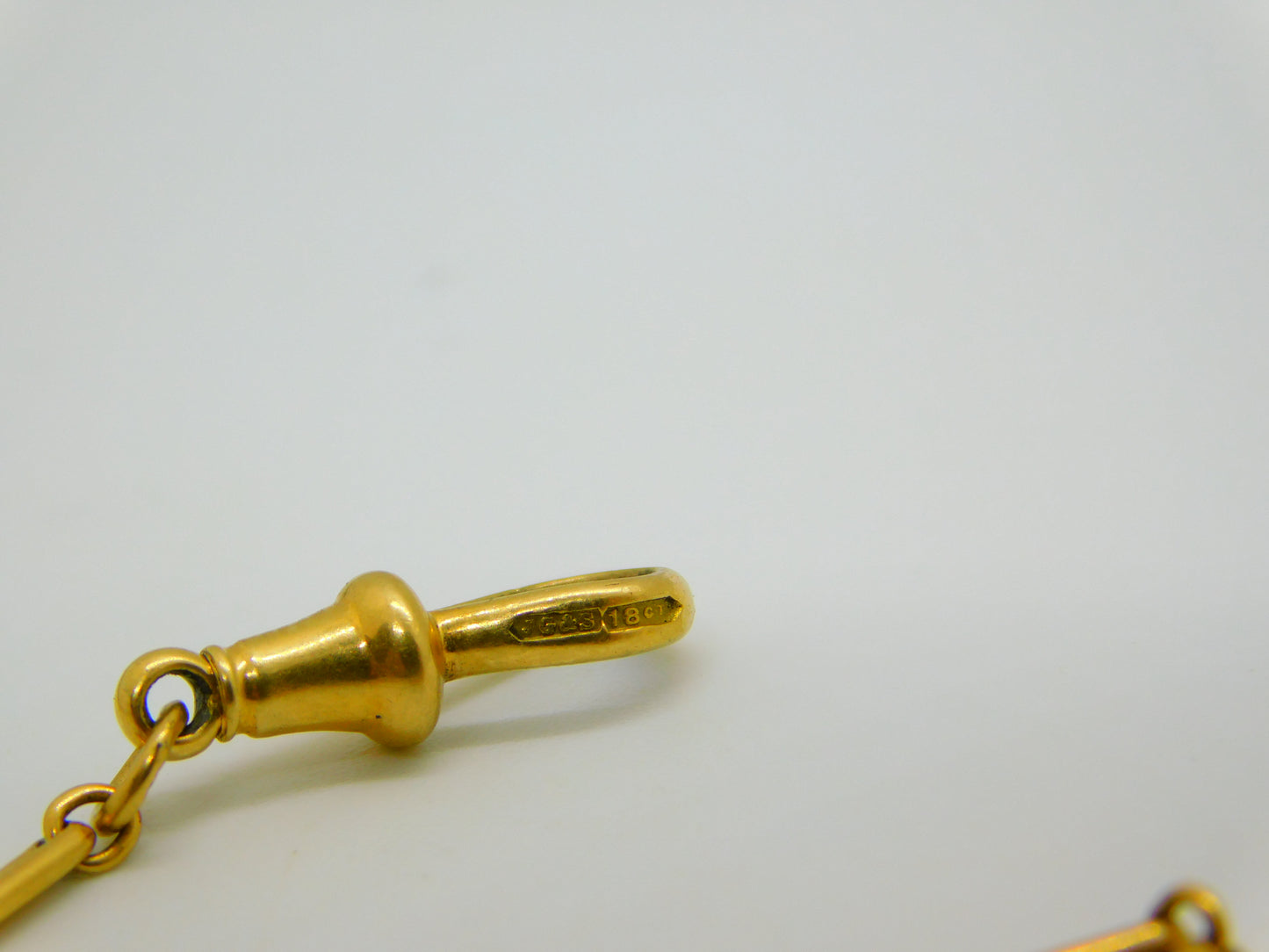 Victorian 18ct Yellow Gold Trombone Link Albertina Watch Chain Antique c1860