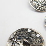 Victorian Set of Sterling Silver Dress Buttons Elizabethan Figure 1899 Antique
