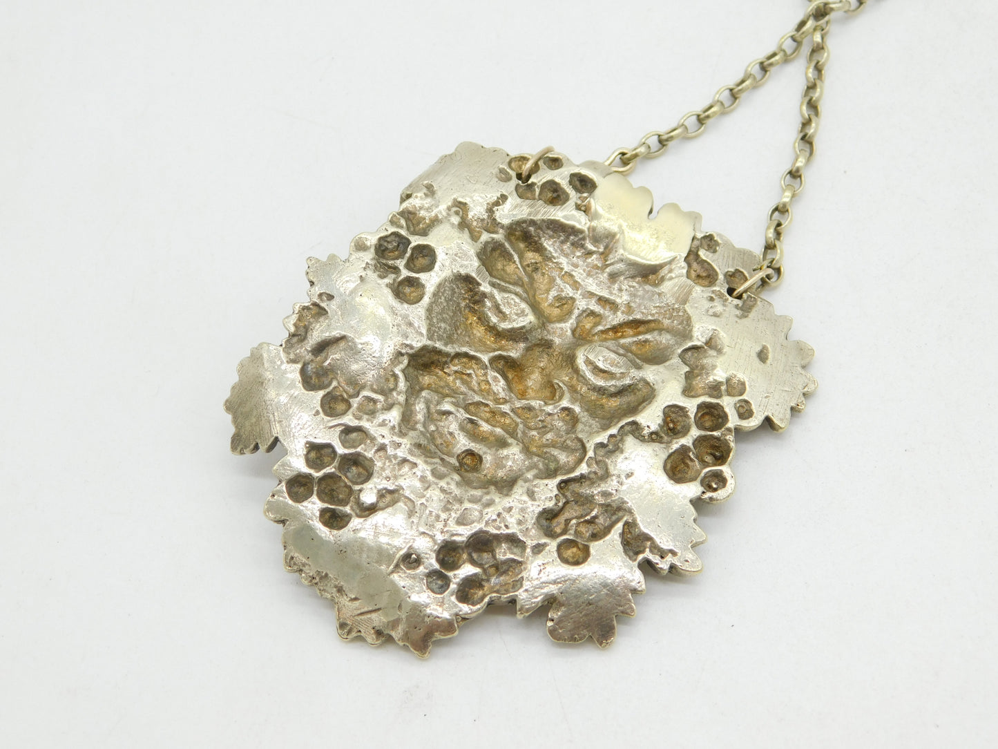 Sterling Silver Bacchus God of Wine Medallion Necklace Vintage 1973 London