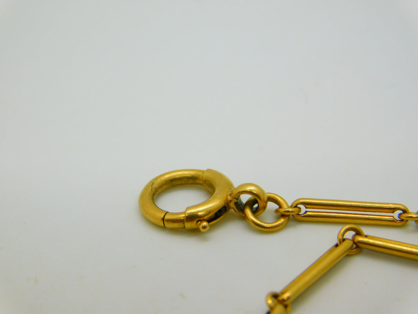 Victorian 18ct Yellow Gold Trombone Link Albertina Watch Chain Antique c1860