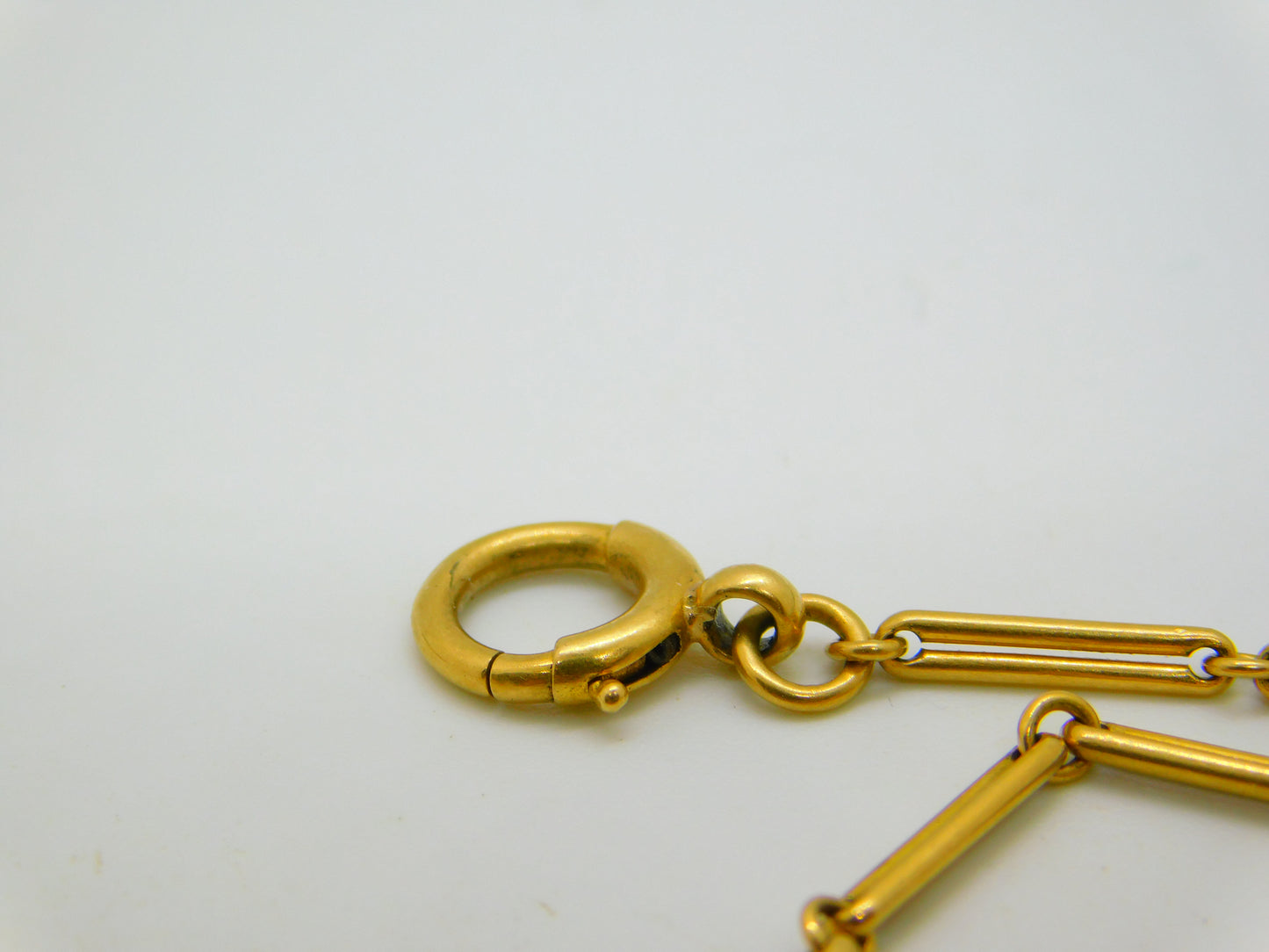 Victorian 18ct Yellow Gold Trombone Link Albertina Watch Chain Antique c1860