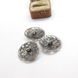 Victorian Set of Sterling Silver Dress Buttons Elizabethan Figure 1899 Antique