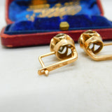 14ct Rose Gold Diamond Paste Drop Pendant Earrings Vintage Art Deco c1920